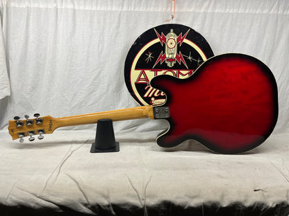 Univox Coily U1825 Hollow Body Guitar MIJ Made In Japan Vintage Redburst - AS IS! needs new nut