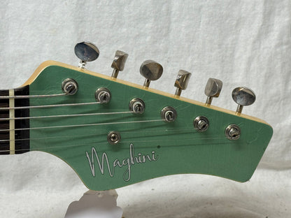 Maghini Guitars Skylark Baritone Guitar with COA + Gator Case 2023 - Lightly Aged Jade Metallic
