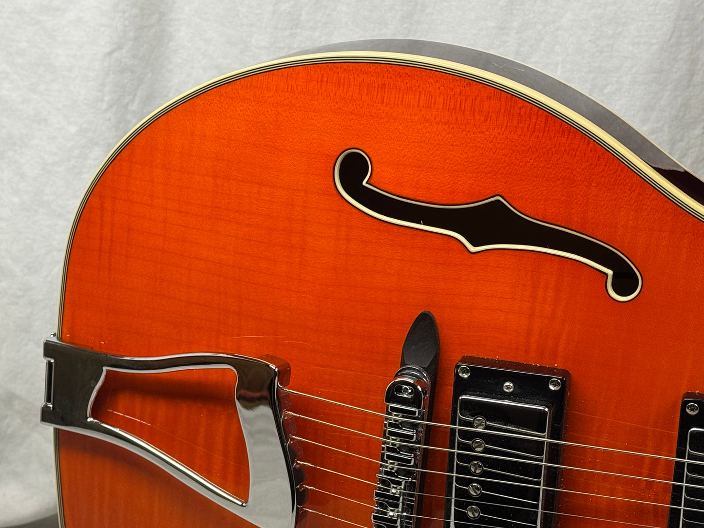 Eastwood Classic 6 TA PH Hollowbody Guitar with Case - Orange Flame