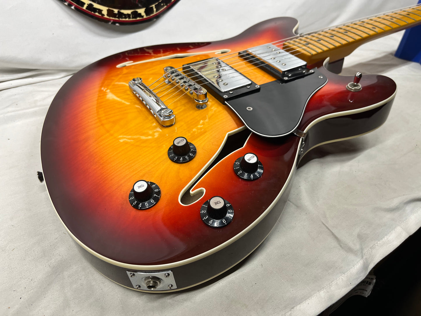Fender Starcaster Semi-Hollow Body Electric Guitar - Aged Cherry Burst with Gig Bag