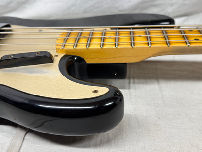 Fender USA Custom Shop '57 Precision Bass jrn Journeyman 4-string P-Bass with COA + Case 2020 - Black / Maple neck - relic'd