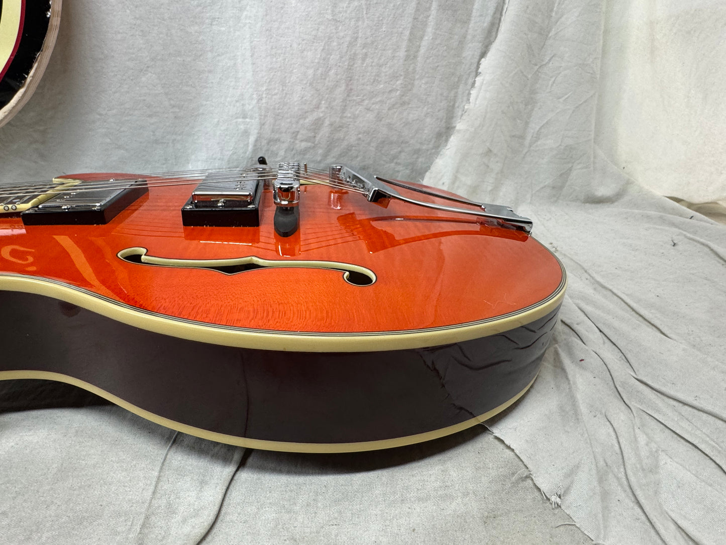Eastwood Classic 6 TA PH Hollowbody Guitar with Case - Orange Flame