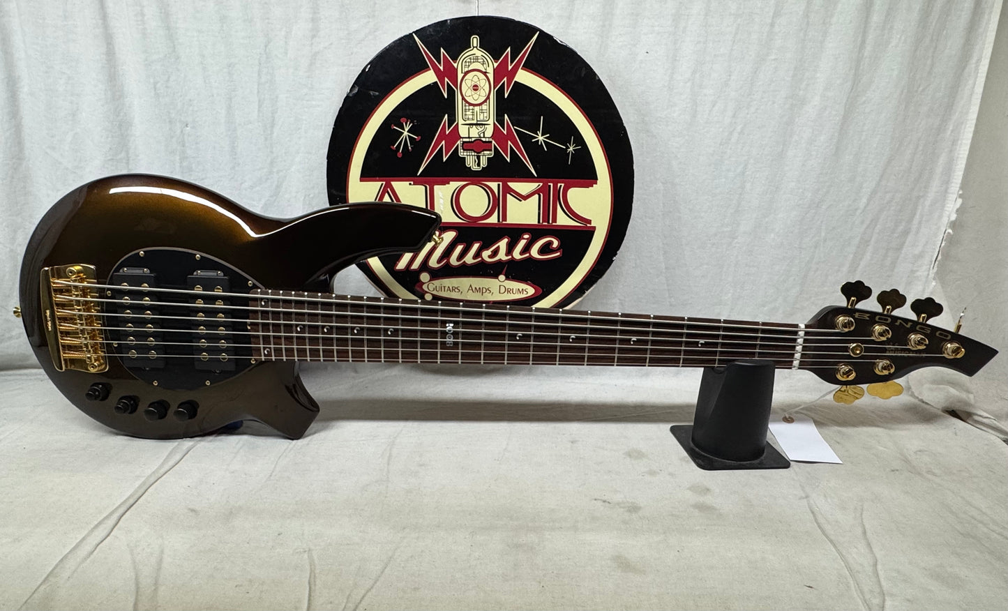 Ernie Ball Music Man Bongo 6 HH Bass with Case 2008 - Limited Edition Sequoia Gold