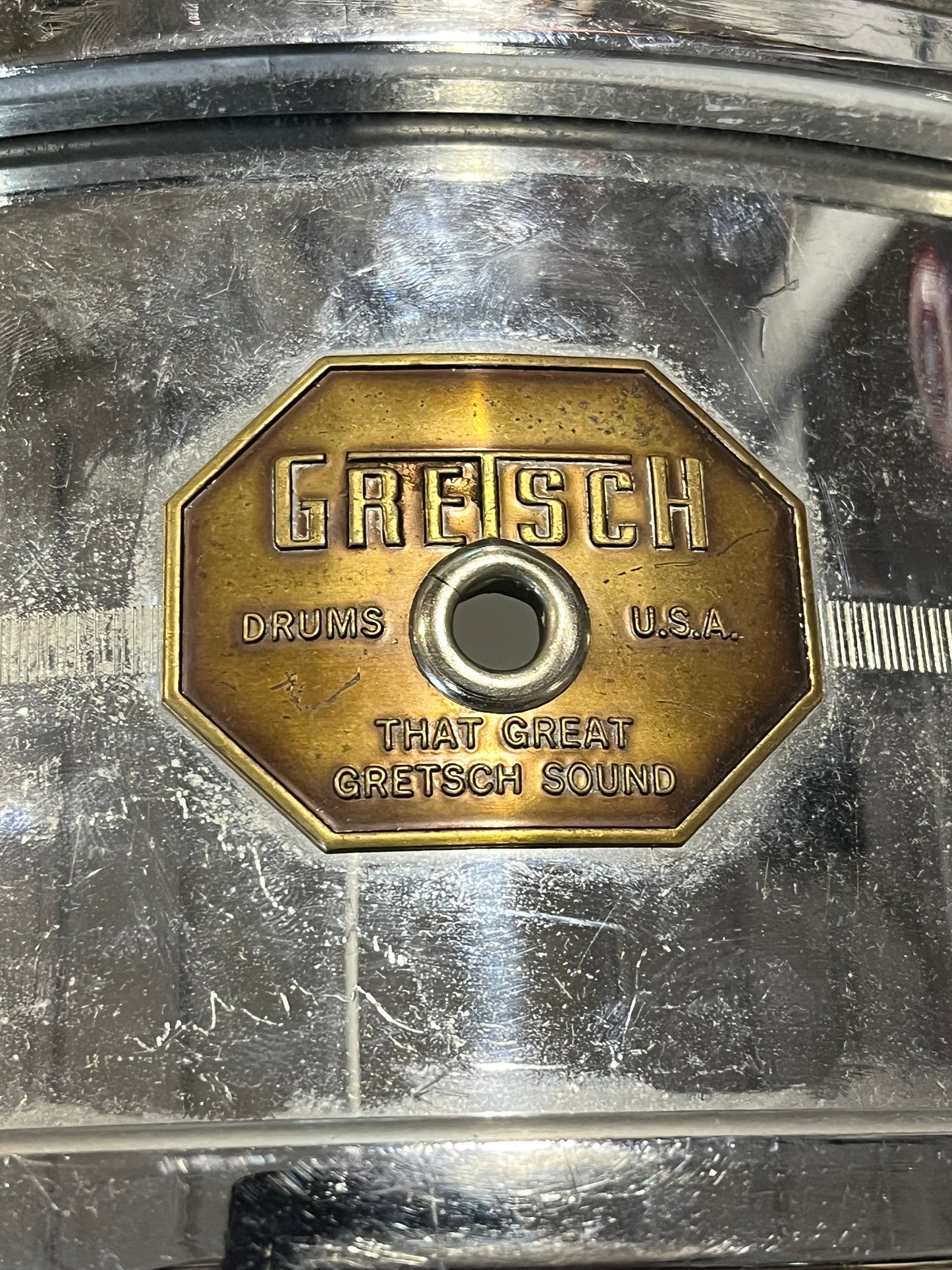 Gretsch Model 4160 Snare Drum Chrome Over Brass 14"x6"