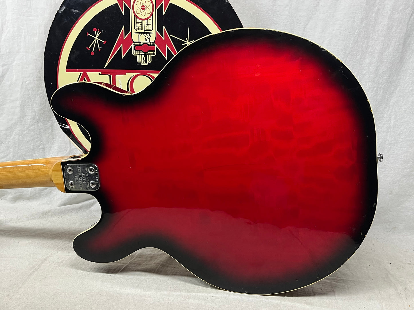 Univox Coily U1825 Hollow Body Guitar MIJ Made In Japan Vintage Redburst - AS IS! needs new nut