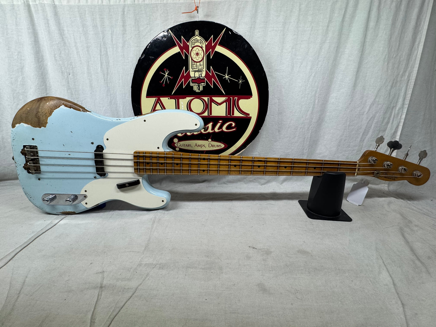 Fender USA Custom Shop '55 1955 Precision Bass Relic 4-string P-Bass with COA + Case 2020 - Sonic Blue / Roasted Maple neck