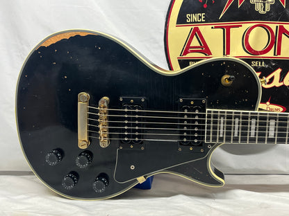 Sawtooth Singlecut LP-Style Electric Guitar - Distressed Black