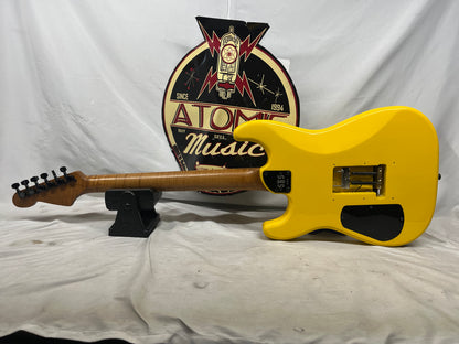 SBS CS300 S-Style Doublecut HH FR Electric Guitar - Neon Yellow