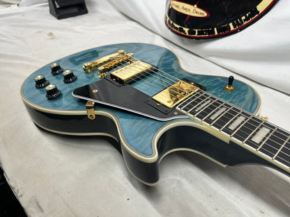 Epiphone Les Paul Custom Quilt Singlecut HH Electric Guitar - Ocean Blue