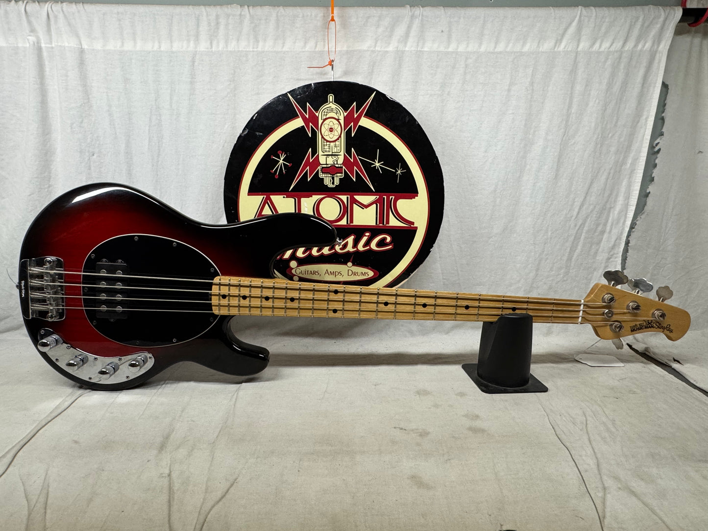 Ernie Ball Music Man Stingray 3 EQ H 3eq 4-string Bass with Case 2004 - Black Cherry Burst