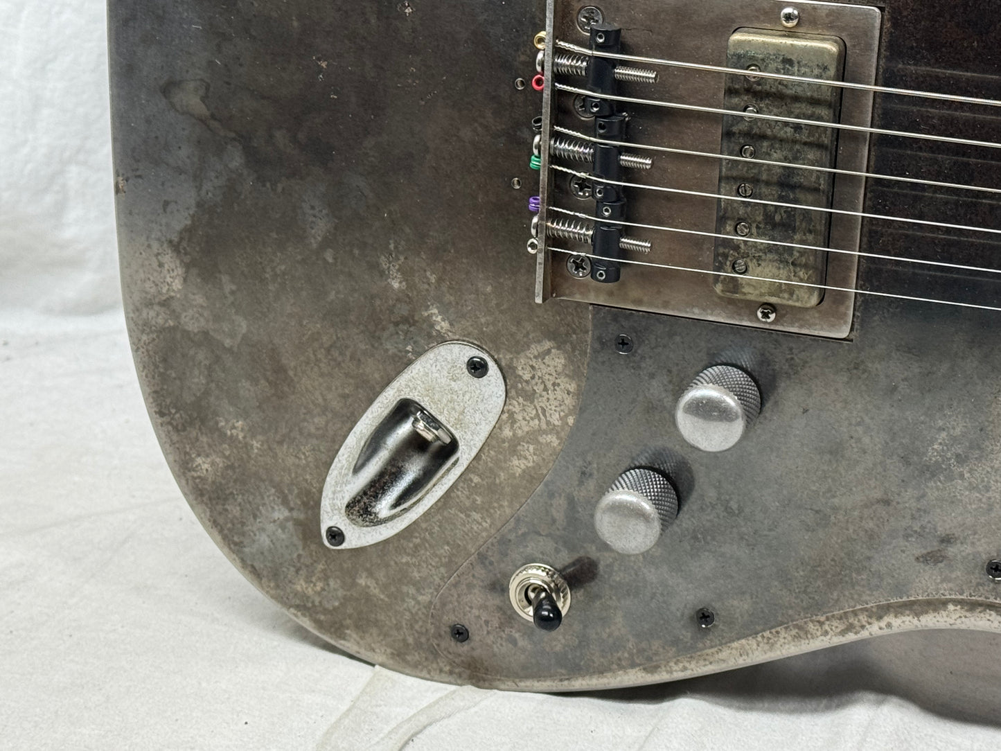 Mule Resophonic Mulecaster S-style Hollow Body Steel body Guitar with Case