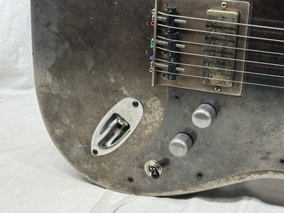 Mule Resophonic Mulecaster S-style Hollow Body Steel body Guitar with Case