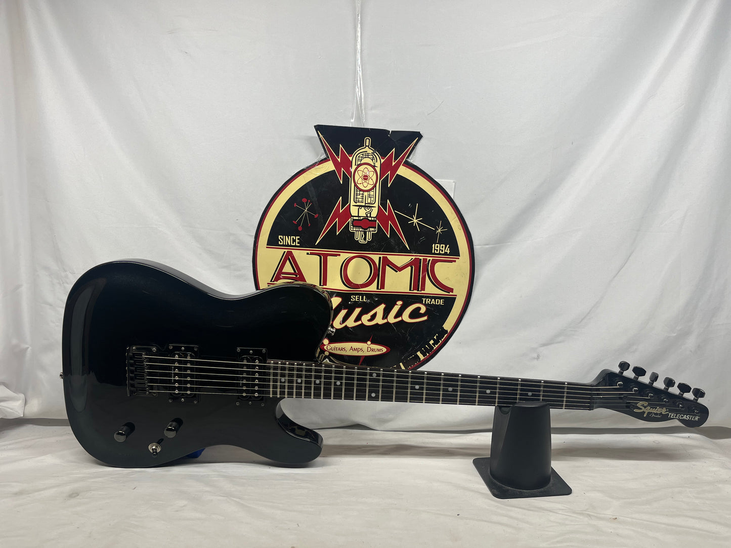 Squier Double Fat Telecaster tele Deluxe 2002 Electric Guitar - Black Metallic