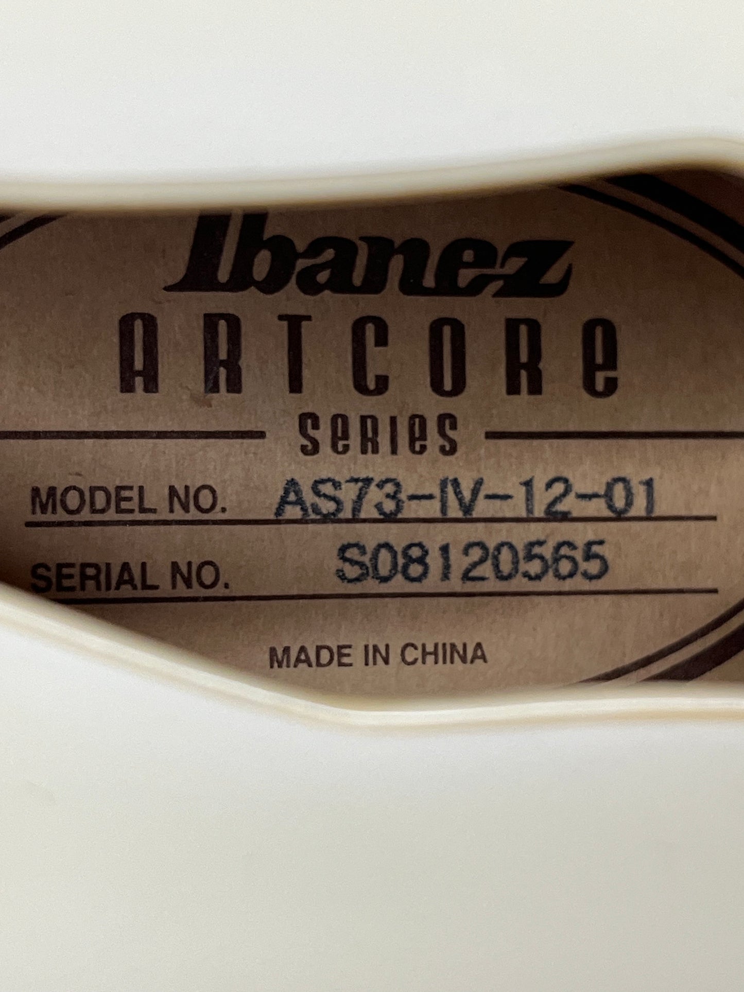 Ibanez Artcore Series AS73-IV Semi-Hollow Body Electric Guitar - Ivory