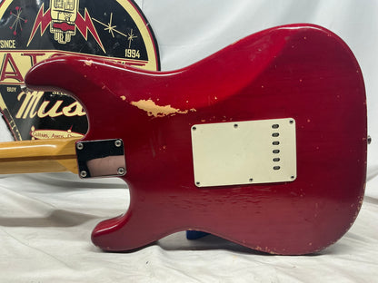 Fender Highway One Stratocaster Guitar 2002 - Crimson Red Transparent / Maple neck