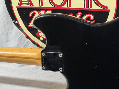 Fender MusicMaster music master Guitar 1961 - Black (likely re-fin'd) / Maple neck