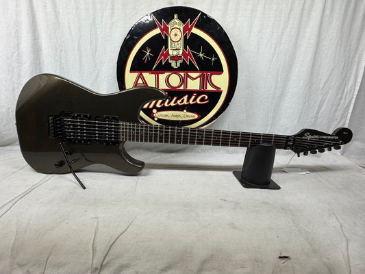 Squier by Fender Standard Series Stagemaster stage master HSH Deluxe Guitar - MIK Made In Korea 2000 - Pewter Gray Metallic