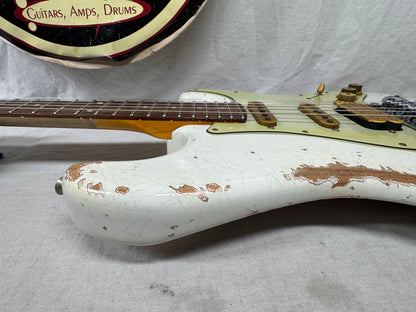 Fender USA Custom Shop Limited Edition White Lightning Stratocaster FR HSS 22 Guitar with COA + Case 2023 - Olympic White top / Candy Apple Red bottom / Rosewood fingerboard