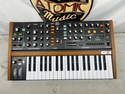 Behringer Poly D 4-Voice Polyphonic Synthesizer Keyboard with Power Supply