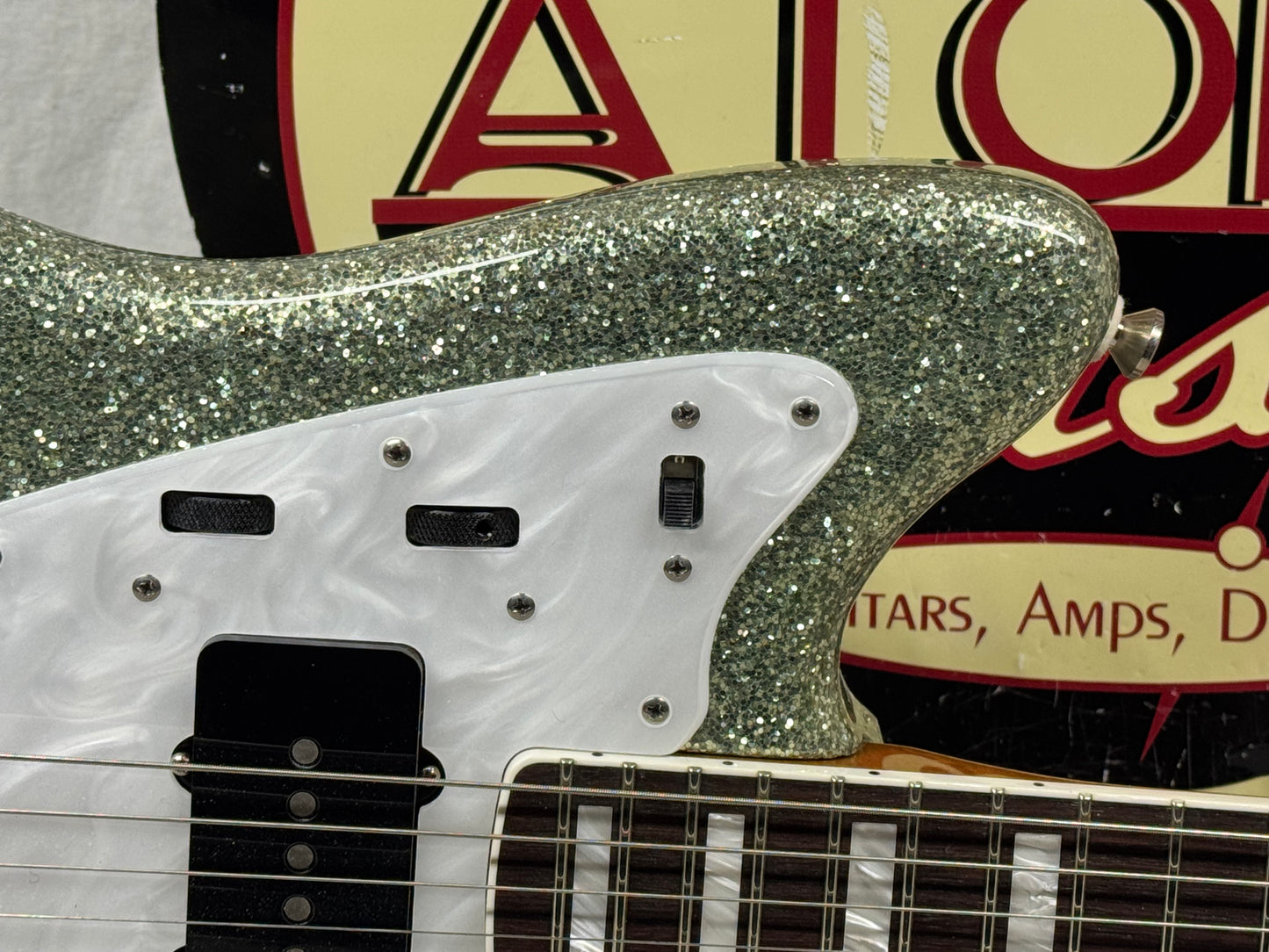 Shelton Electric Instruments Custom GalaxyFlite galaxy flite Guitar with Case 2022 - Mermaid Sea Glass Sparkle