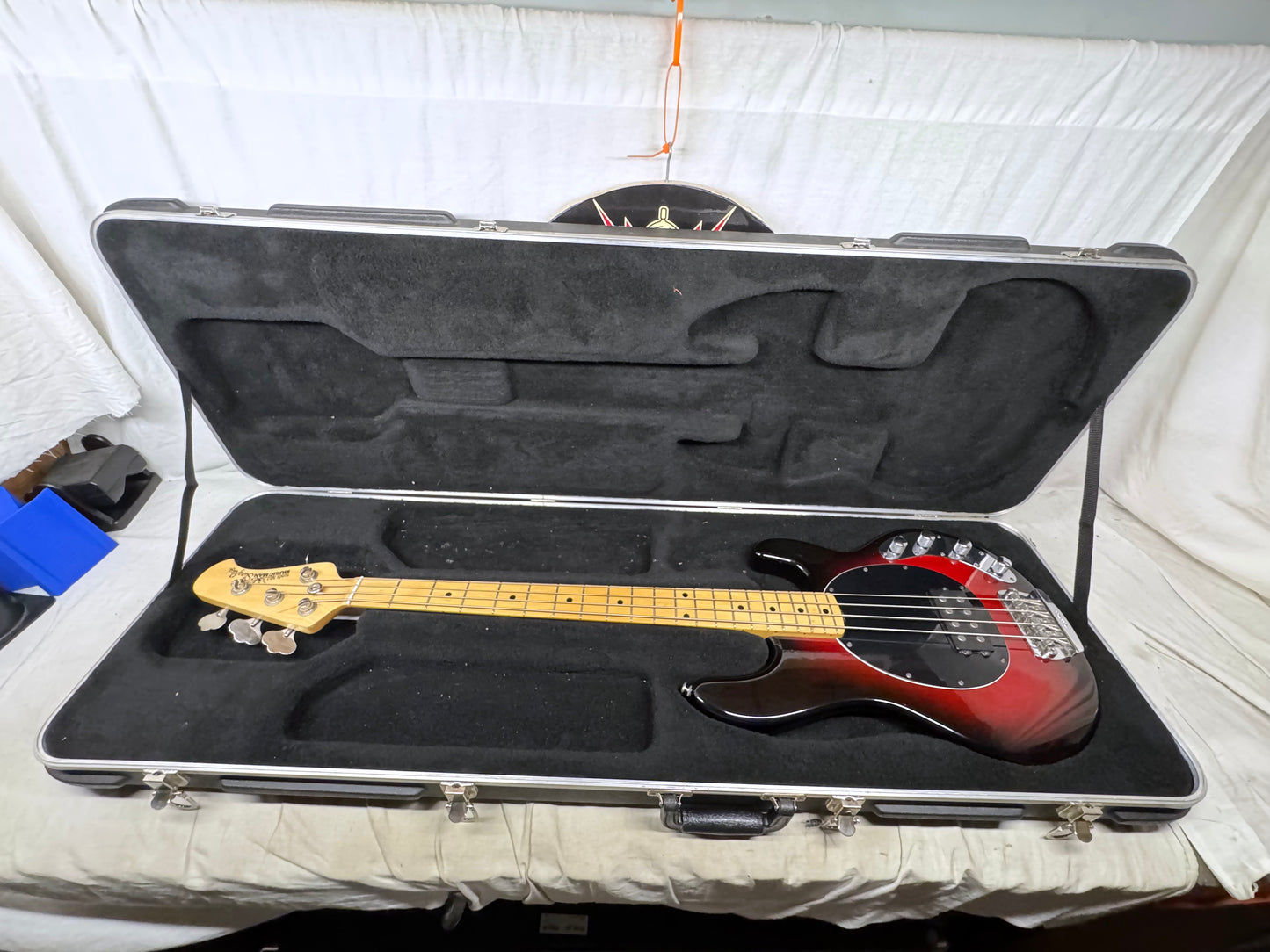 Ernie Ball Music Man Stingray 3 EQ H 3eq 4-string Bass with Case 2004 - Black Cherry Burst