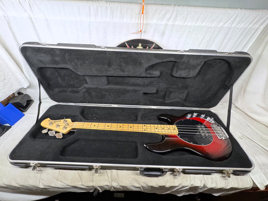 Ernie Ball Music Man Stingray 3 EQ H 3eq 4-string Bass with Case 2004 - Black Cherry Burst