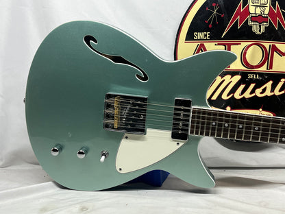 Rivolta Guitars Duocata Doublecut Semi-Hollow Body Electric Guitar - Duo Verde Metallic