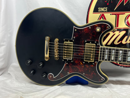 D'Angelico Deluxe Brighton Doublecut HH Electric Guitar with Hard Case - Matte Black