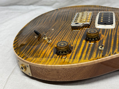 PRS Paul Reed Smith USA Custom Built Wood Library Modern Eagle V 10-Top Guitar with Case 2021 - Yellow Tiger Flame 10 / Brazilian Rosewood
