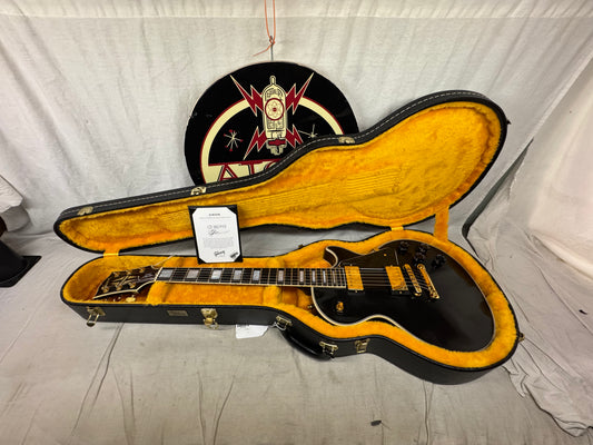 Gibson USA Custom Shop Les Paul Custom Guitar with COA + Case 2023 - Ebony / Black