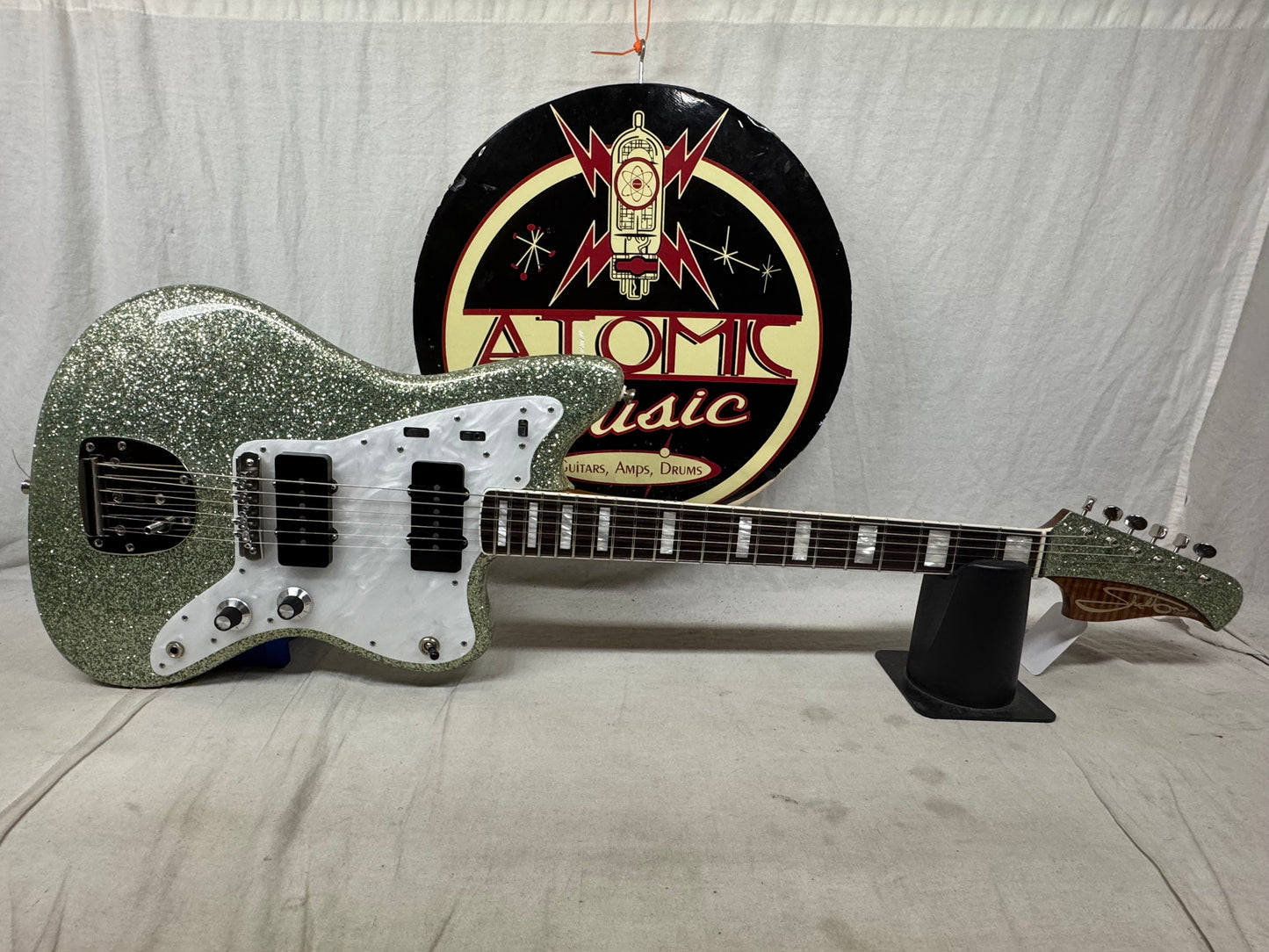 Shelton Electric Instruments Custom GalaxyFlite galaxy flite Guitar with Case 2022 - Mermaid Sea Glass Sparkle