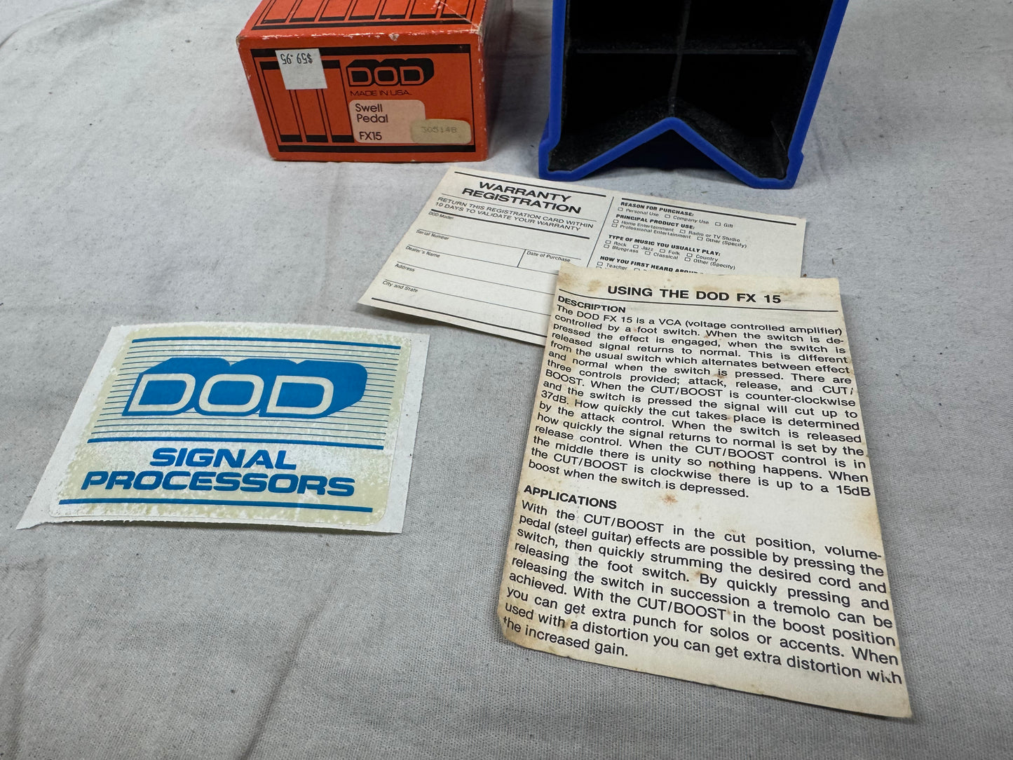 DOD FX15 volume Swell Pedal with Box