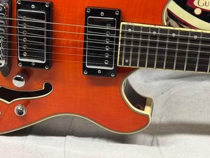Eastwood Classic 6 TA PH Hollowbody Guitar with Case - Orange Flame