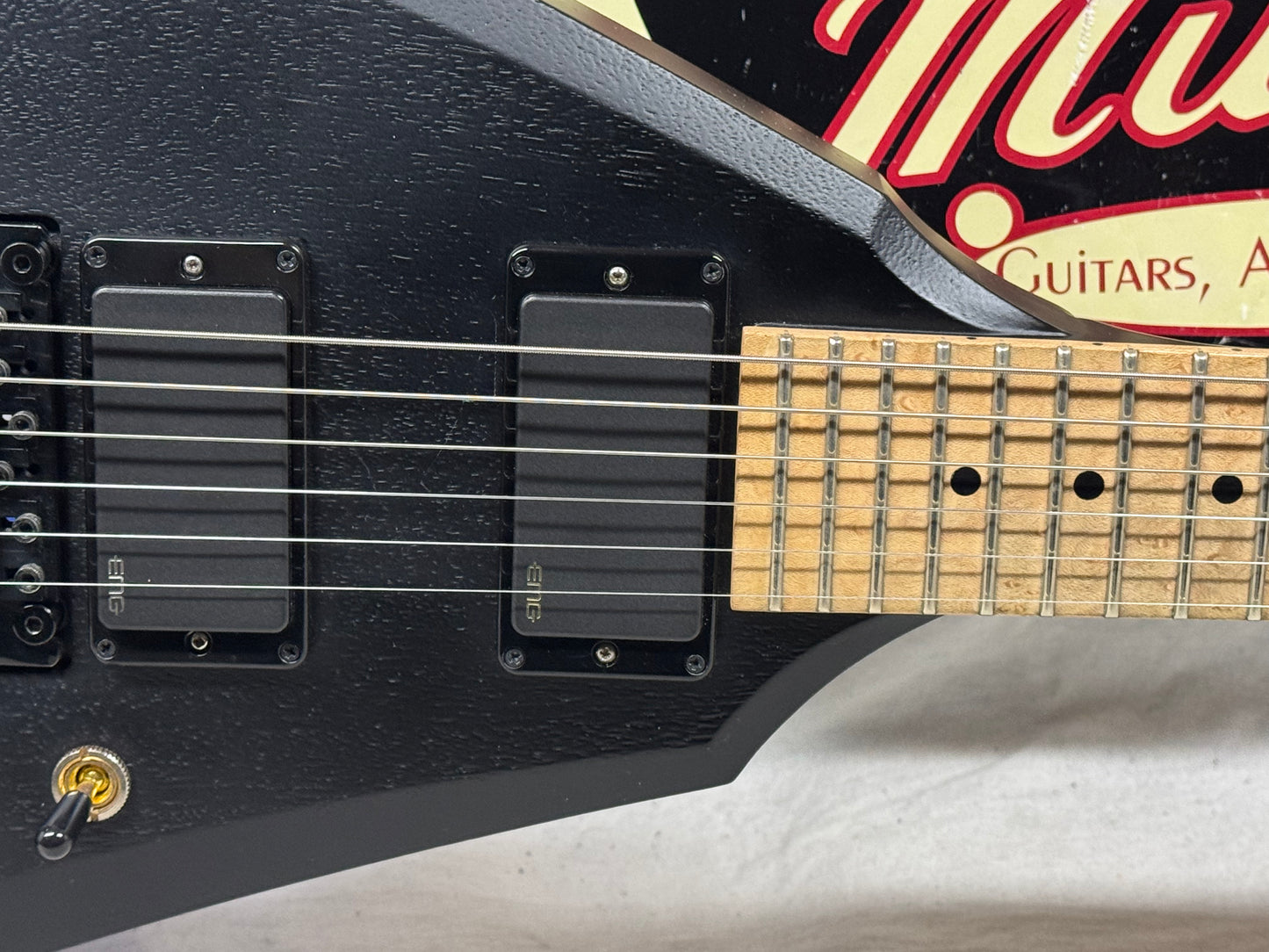 Washburn USA Custom Shop Vindicator Flying V Guitar with Case - Black