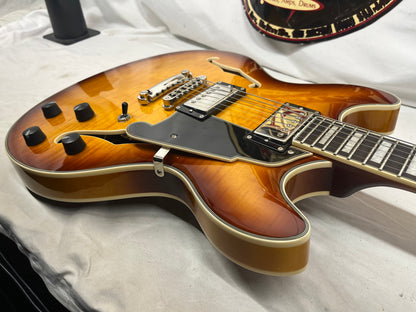 D'Angelico DAPDCDITBNS Premier DC Semi-Hollow Body Electric Guitar - Dark Iced Tea Burst