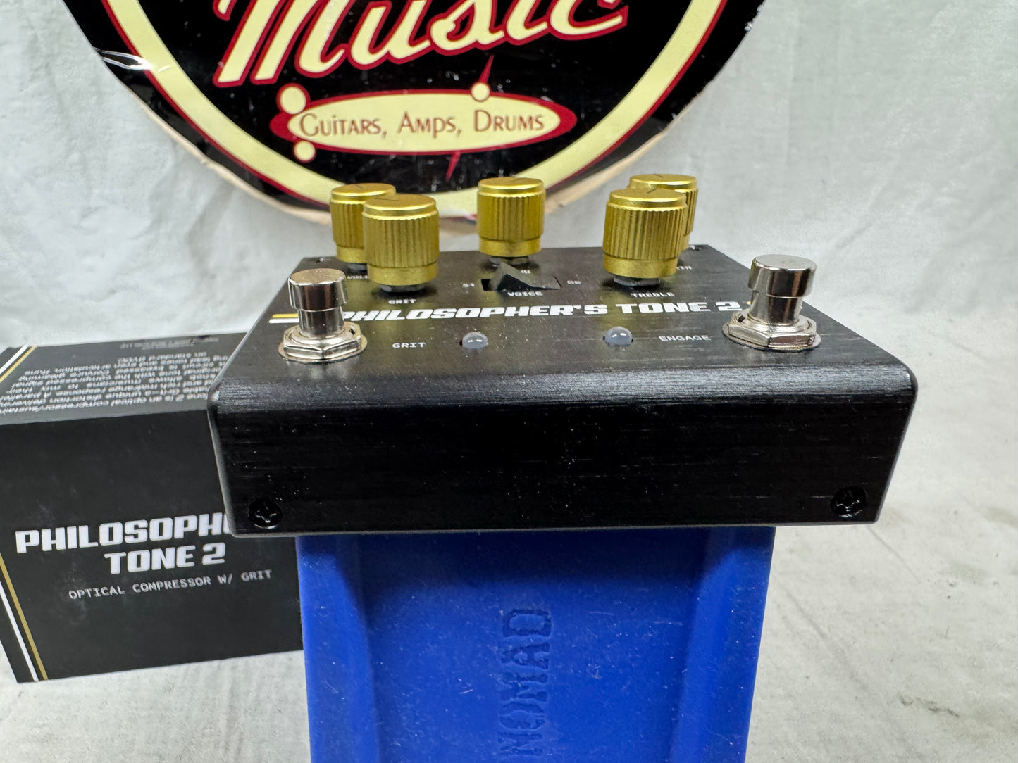 Pigtronix PT2 Philosopher's Tone 2 Optical Compressor with Grit Pedal + Box