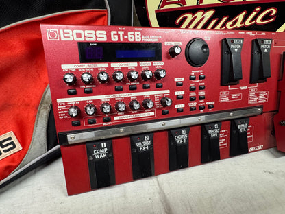 Boss GT-6B gt6b Bass Multi-Effects Processor Preamp Pedal with Power Supply + Soft Case