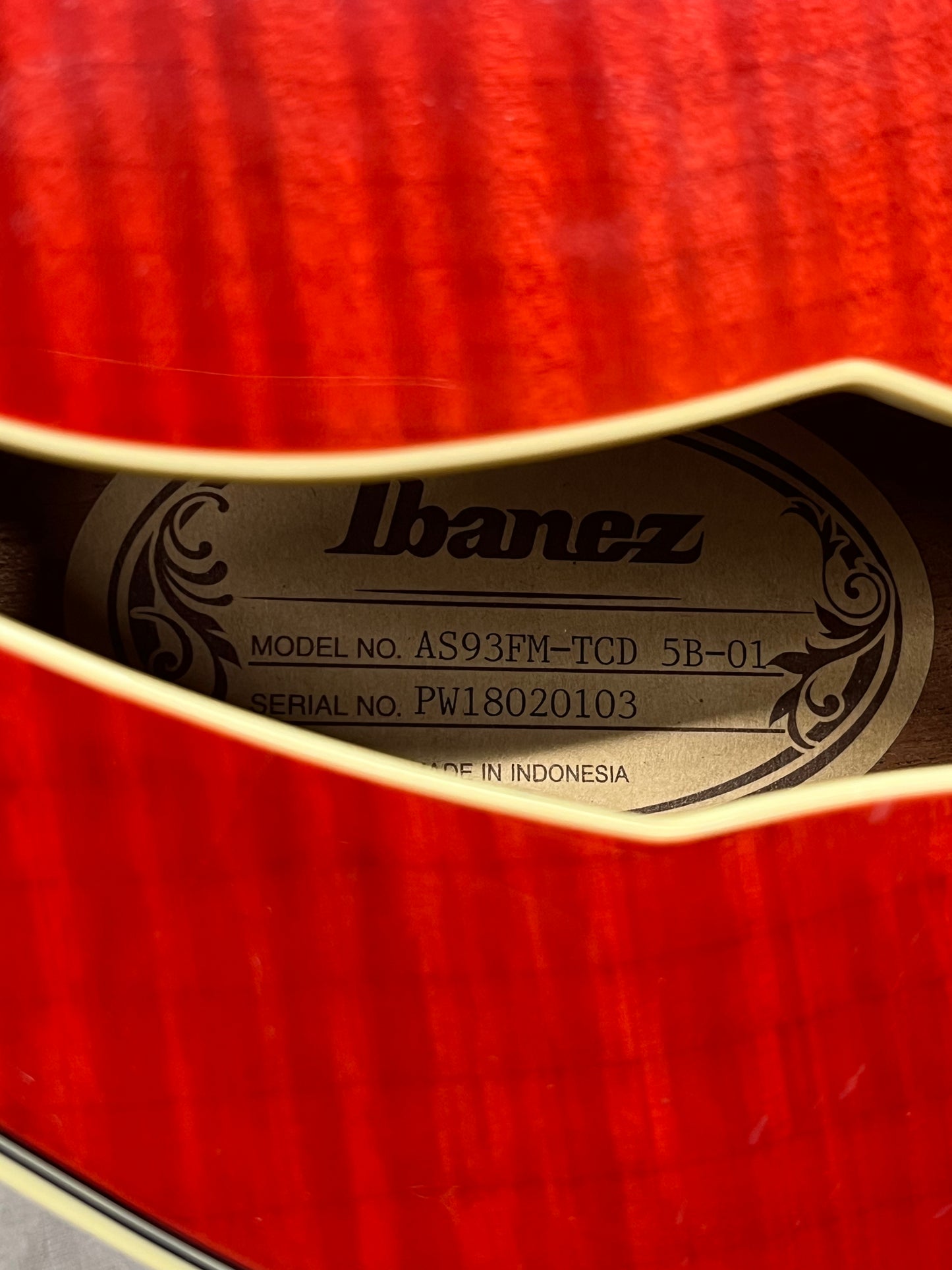 Ibanez AS93FM Doublecut Semi-Hollow Body Electric Guitar - Transparent Cherry Red