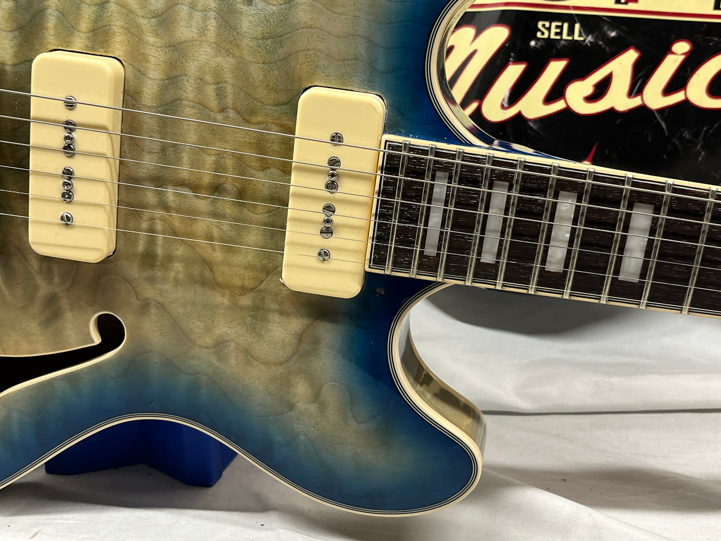 D'Angelico DAPDCBLBCSCB9EX Doublecut Semi-Hollow Body Electric Guitar