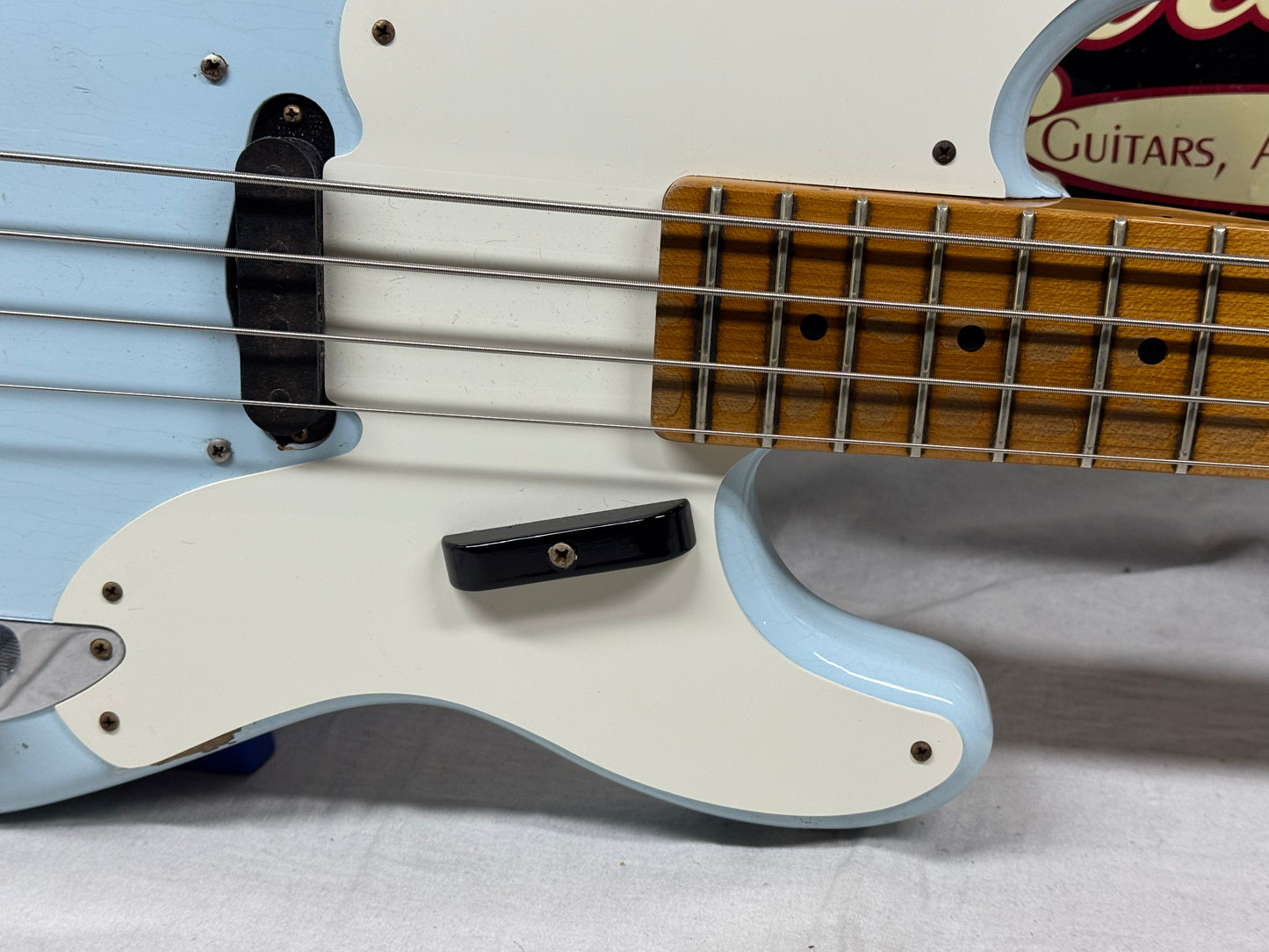 Fender USA Custom Shop '55 1955 Precision Bass Relic 4-string P-Bass with COA + Case 2020 - Sonic Blue / Roasted Maple neck