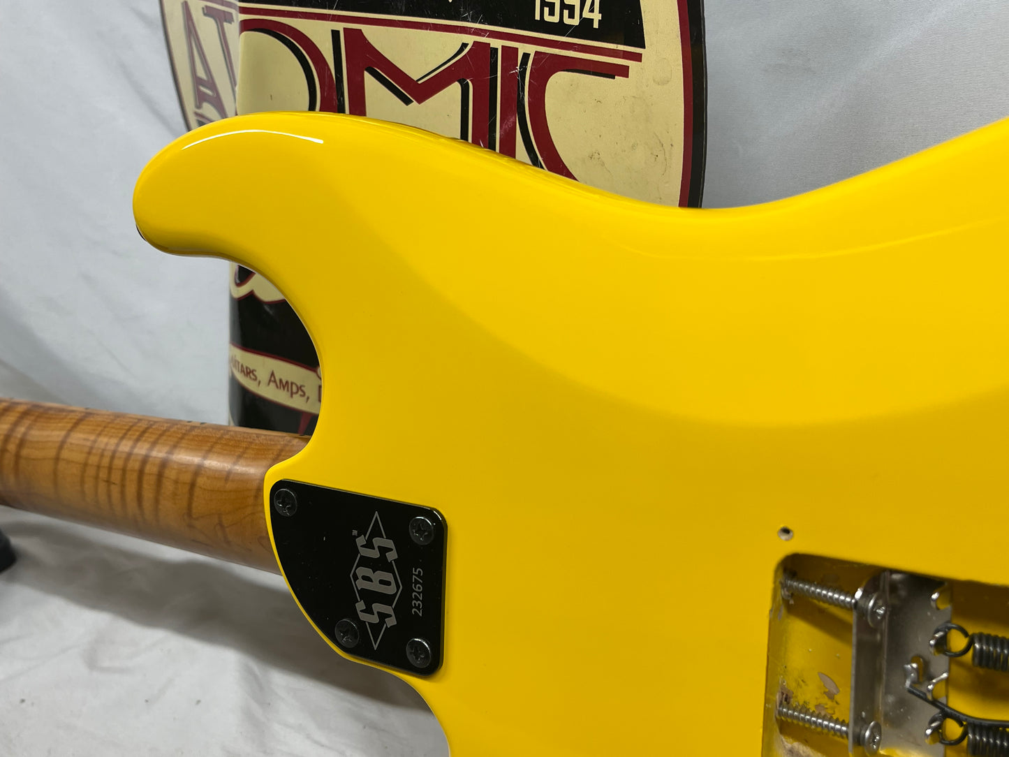 SBS CS300 S-Style Doublecut HH FR Electric Guitar - Neon Yellow