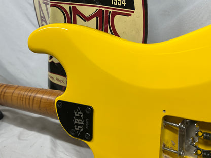SBS CS300 S-Style Doublecut HH FR Electric Guitar - Neon Yellow