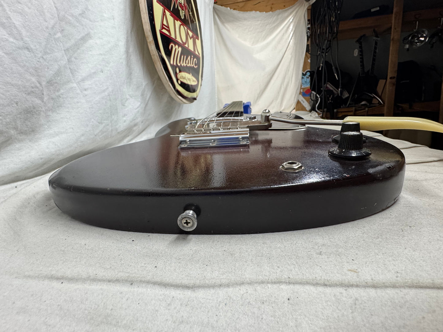 Gibson SG Junior jr Guitar with Chipboard Case 1967 - Dark Cherry