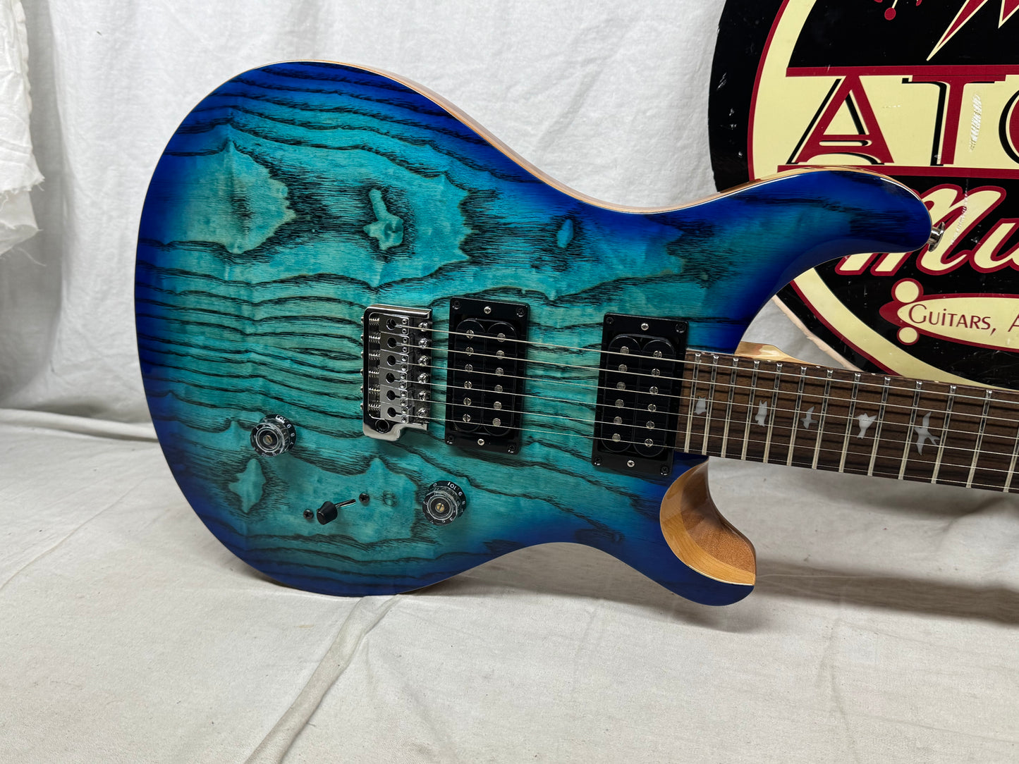 PRS Paul Reed Smith SE Limited Edition Custom 24 Burled Ash Guitar 2024 - Lake Blue