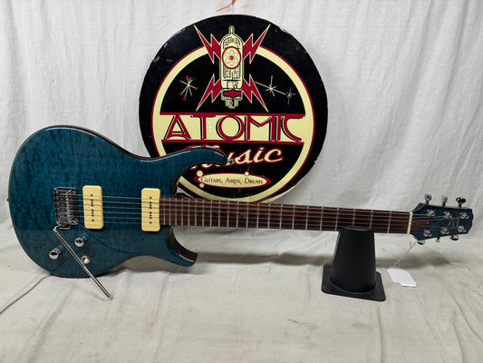 Michael Rowan Custom Guitars Journeyman Twin P90s Guitar - Trans Turquoise