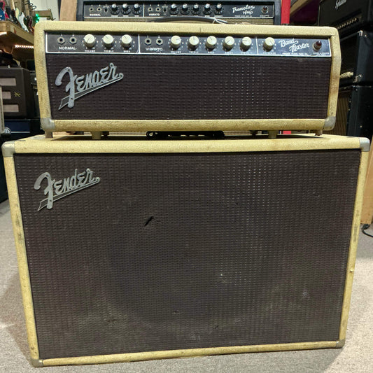 Fender 1963 Bandmaster band master Tube Amplifier Head with 1x15 115 Tone-Ring Speaker Cabinet - Local Pickup Only