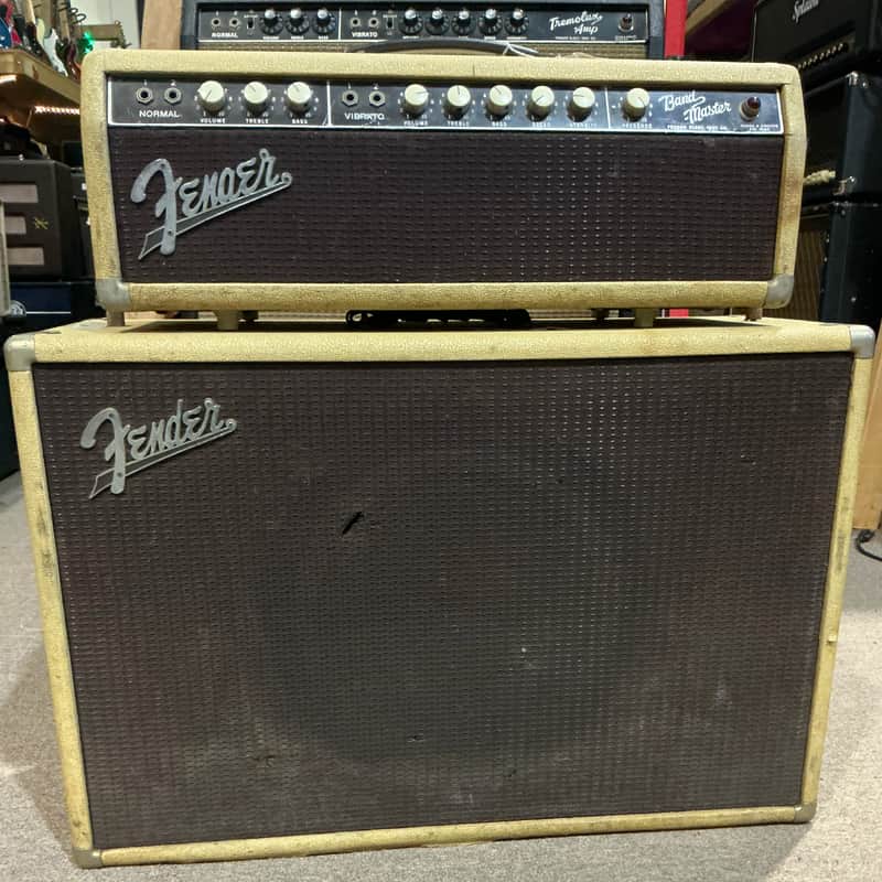 Fender 1963 Bandmaster band master Tube Amplifier Head with 1x15 115 Tone-Ring Speaker Cabinet