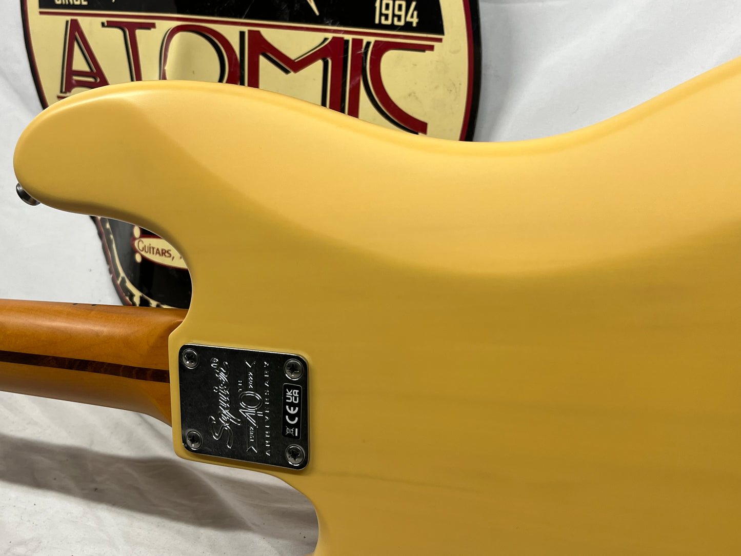 Squier 40th Anniversary Precision Bass Vintage Edition 4-String Electric Bass with Gig Bag - Satin Vintage Blonde