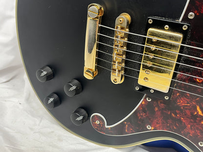 D'Angelico Deluxe Brighton Doublecut HH Electric Guitar with Hard Case - Matte Black