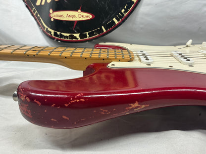 Fender Highway One Stratocaster Guitar 2002 - Crimson Red Transparent / Maple neck